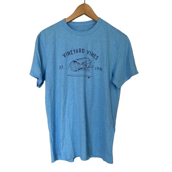 Vineyard Vines Other - Vineyard Vines Men S T-Shirt Short Sleeve Light Blue NEW Catching Waves Graphic